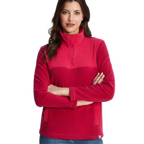 TOG24 - Womens/Ladies Press Stud Fleece Top