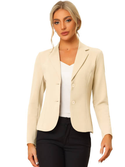 Allegra K- Lapel Collar Stretchy Jacket Suit Blazer