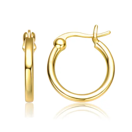 Genevive Sterling Silver 14K Gold Plated Hoop Earrings