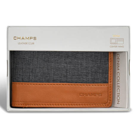 Denim Collection - Leather Center Wing Wallet