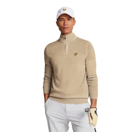 Lyle & Scott - Mens Merino Wool Quarter Zip Golf Sweater