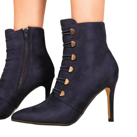 Where's That From - Womens/Ladies Blythe Faux Suede Pointed Button Detail Mid Heel Ankle Boots