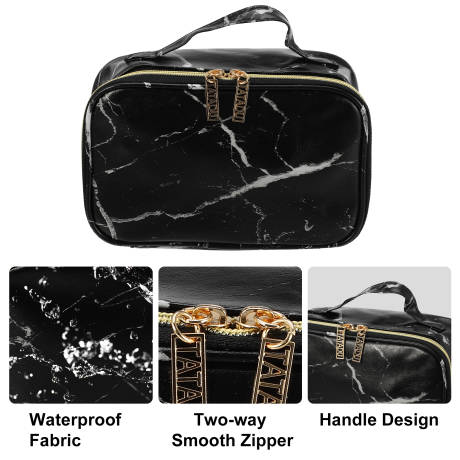 Unique Bargains- Travel Marble Make Up Bag Brush Organizer