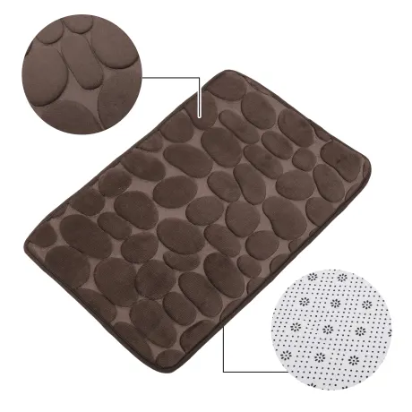 Unique Bargains - Tapis de salle de bain à motif pavé