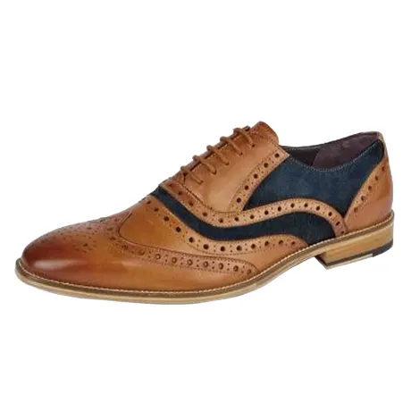 Roamers - Mens 5 Eyelet Leather Brogue Oxfords