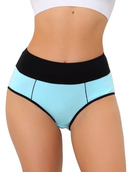 Allegra K- High Waist Color-Block Brief Pack, Combo 2