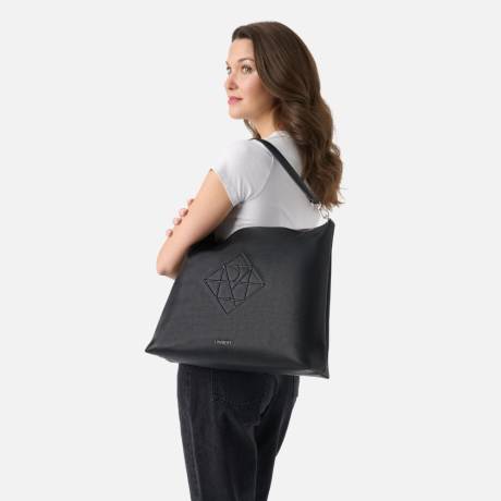 Lambert - The Nellie - Black Vegan Leather Tote Bag