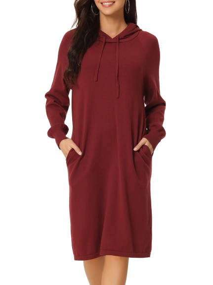 Allegra K- Pullover Sweatshirt Long Sleeve Hoodie Dress