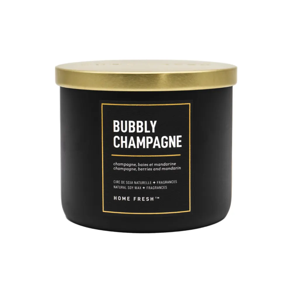 Home Fresh- Soy wax candle Bubbly Champagne - 3 wicks
