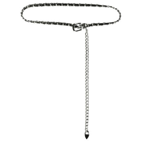 Allegra K- Rhinestone Sparkle Chain Plus Size Waist Belt Silver