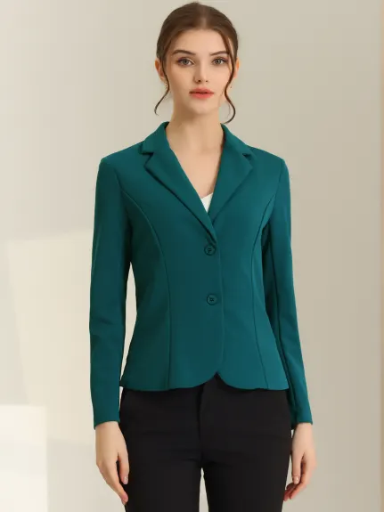 Allegra K- Blazer de costume extensible à col à revers