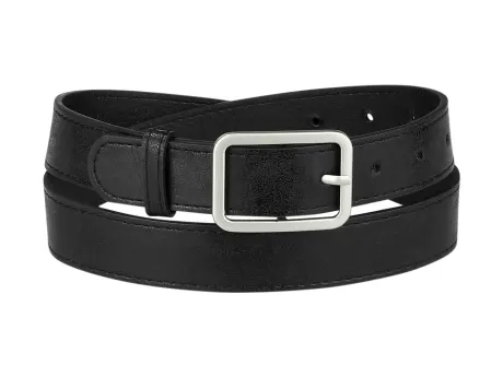 Allegra K- Skinny Belts PU Single Pin Buckle