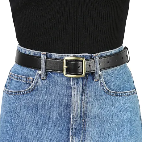 Allegra K - Ceinture à boucle ardillon en simili cuir