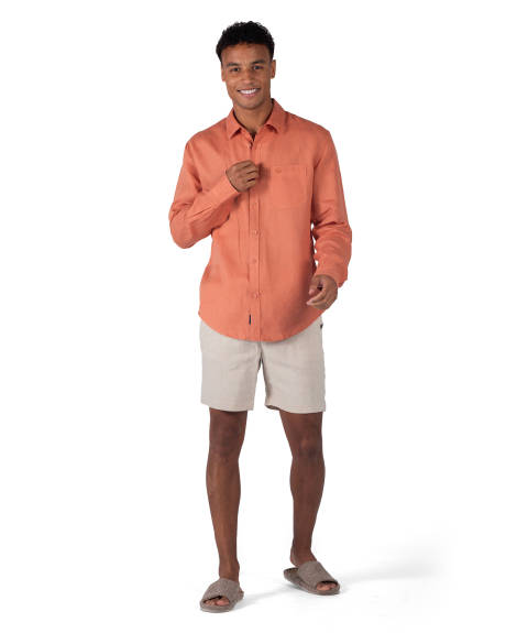 Coast Clothing Co. - Chemise en lin à manches longues en sable