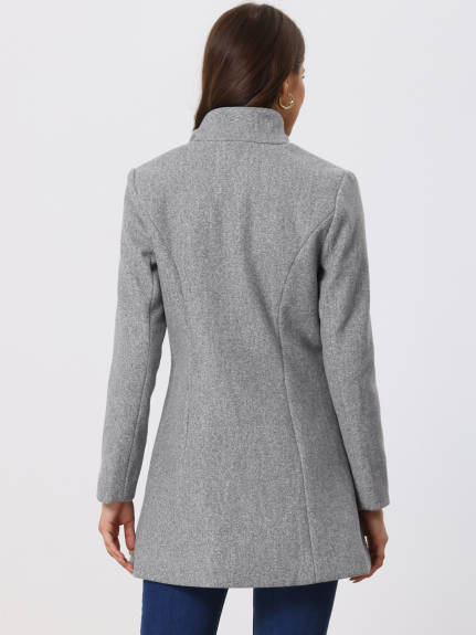 Allegra K- Shawl Collar Button Long Overcoat