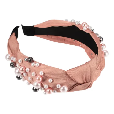 Unique Bargains - Faux Pearl Bead Fashion Knotted Headband