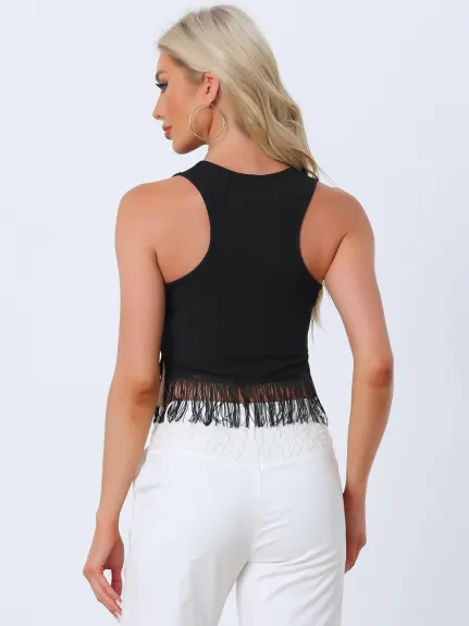 Allegra K- Ribbed Knit Crop Tops