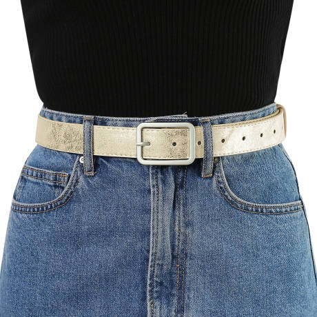 Allegra K- Skinny Belts PU Single Pin Buckle