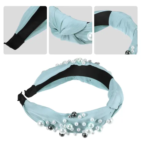 Unique Bargains - Faux Pearl Bead Fashion Knotted Headband