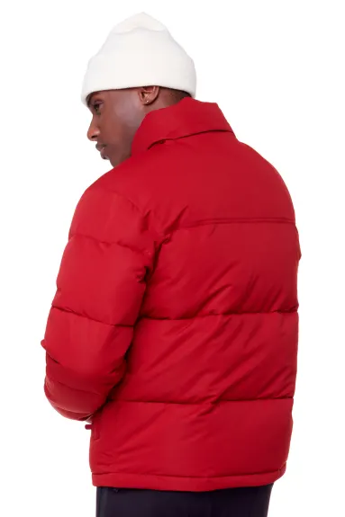 Alpine North - TUKTUT | Veste rétro isolante homme duvet végan (manteau d’hiver chaud résistant à l’eau, coupe-vent avec capuche rétractable)