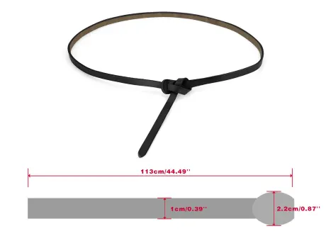 Allegra K- Adjustable Belt Leather Skinny Waistband No Buckle
