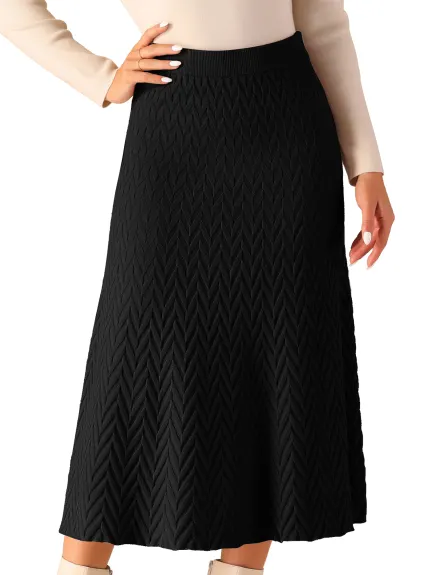 Allegra K - Stretchy Sweater A-Line Midi Skirt