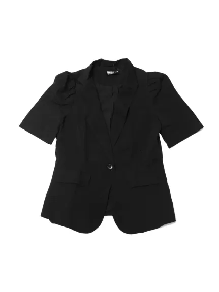 Allegra K - Blazer décontracté de travail à manches courtes bouffantes