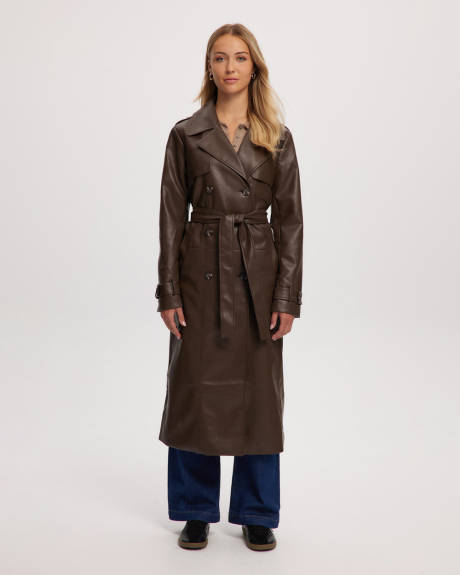 Noize - Albina Long Length Vegan Leather Trench Coat