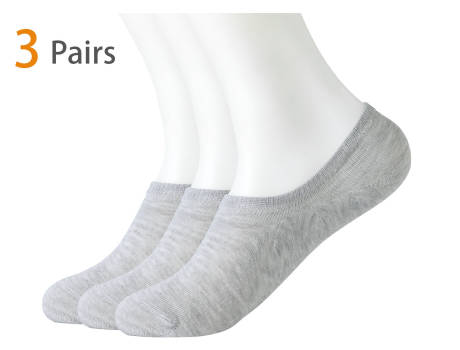 Unique Bargains- Men's 3 Pairs Cotton Blends Stretchy Boat Socks