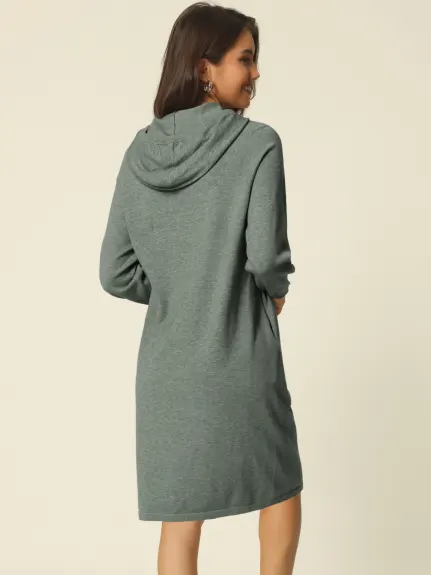 Allegra K- Pullover Sweatshirt Long Sleeve Hoodie Dress