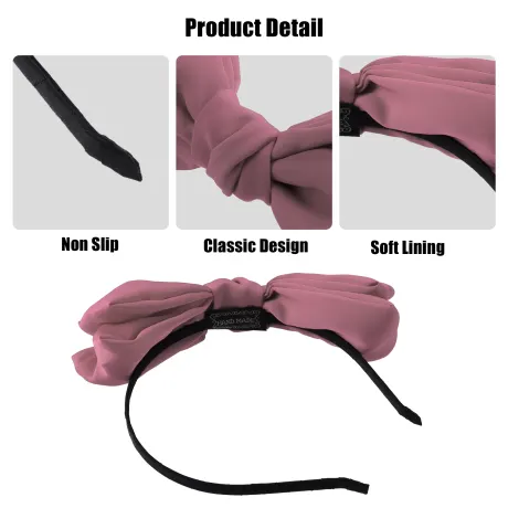 Unique Bargains - Satin Bow Knot Headband Fashion Hairband