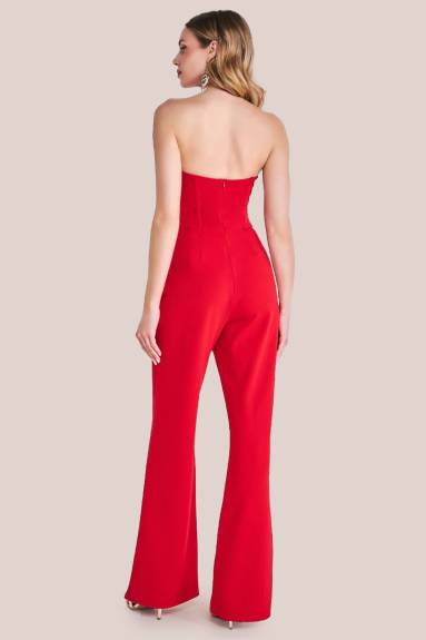 Goddiva - Satin Collar Scuba Jumpsuit