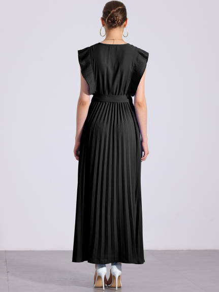 INSPIRE CHIC - Wrap V-Neck Elegant Maxi Dress