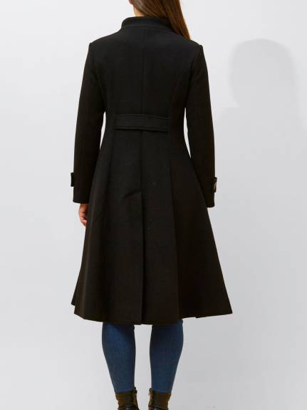 Annick - Harper Manteau Évasé Rétro Boutons Latéraux