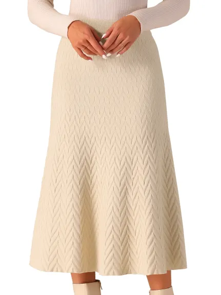 Allegra K - Stretchy Sweater A-Line Midi Skirt