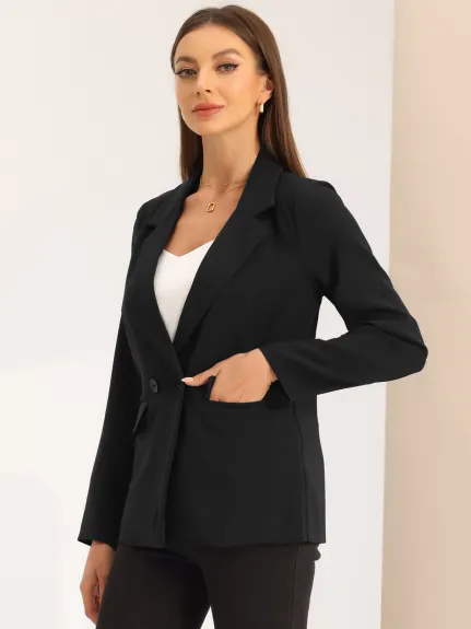 Allegra K - Double Breasted Classic Office Blazer