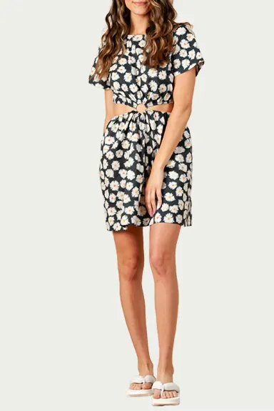 LUCCA - Carnation Cutout Cotton Mini Dress