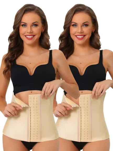 Allegra K- 3 Hooks Waist Cinchers Shapewear Pack