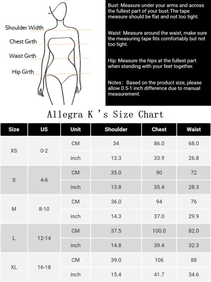 Allegra K- 3/4 Sleeves Stand Collar A-Line Dress