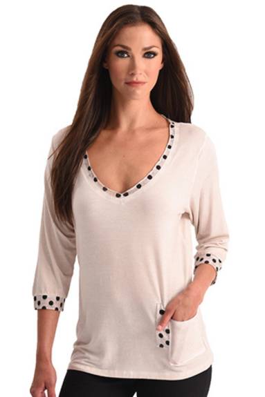 Polkadot V-Neck Top