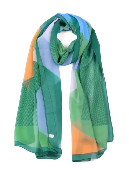 Allegra K- Chiffon Shawl Geometric Style Scarves