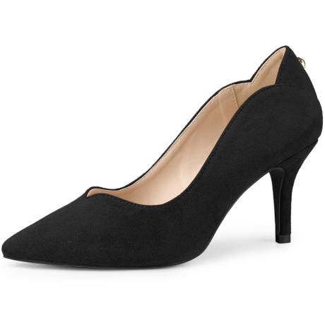 Allegra K - Pointed Toe Pull-On Stiletto Heel Pump