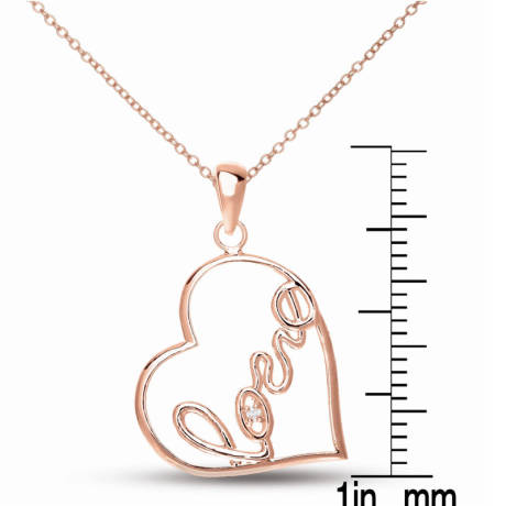 Genevive Classy " Love " Heart Shape Pendant Necklace