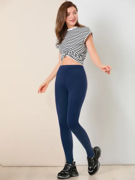 Allegra K - Solid Elastic Yoga Stirrup Leggings Pants