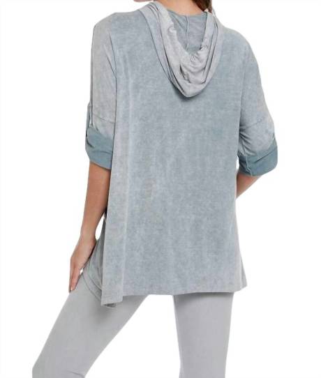 ANGEL - Hooded Drawstring Tunic Top