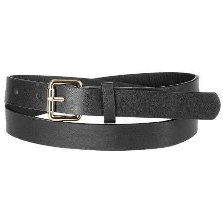 Allegra K- Skinny Pin Buckle Faux Leather Waist Belt