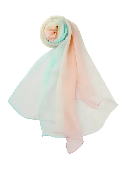 Allegra K- Chiffon Gradient Color Long Wrap Scarf