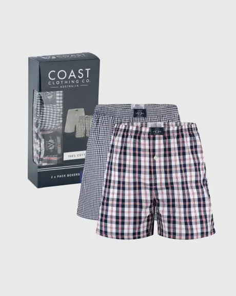 Coast Clothing Co. - Lot de 2 boxers tissés gris