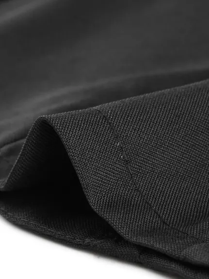 Allegra K- Notched Lapel Collar 3/4 Sleeve Button Front Blazer
