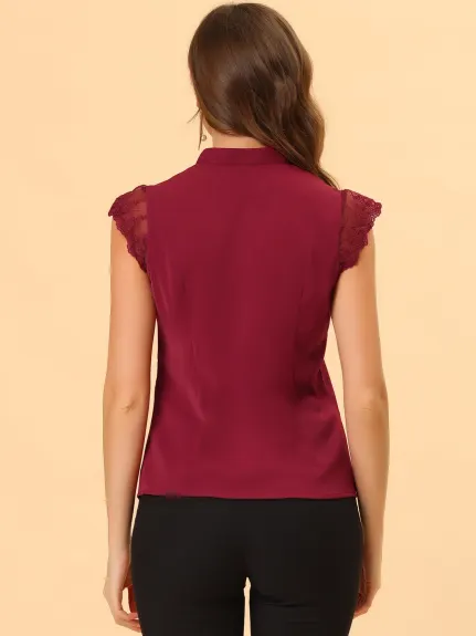 Allegra K- V Neck Sleeveless Blouse